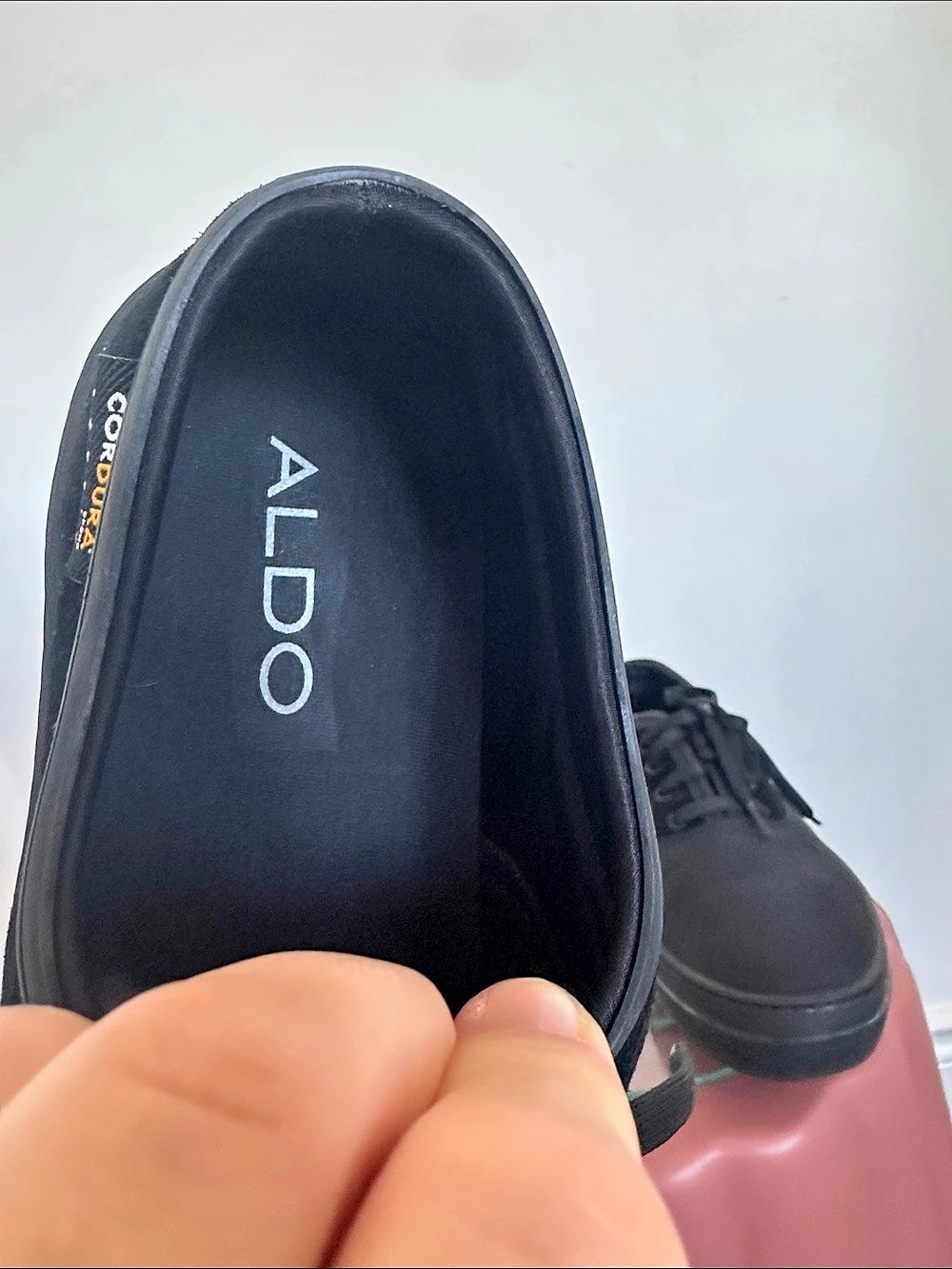 ALDO Cordura Fabric Mens suede & canvas rubber sole all Black Sneakers US 8 - Picture 7 of 13